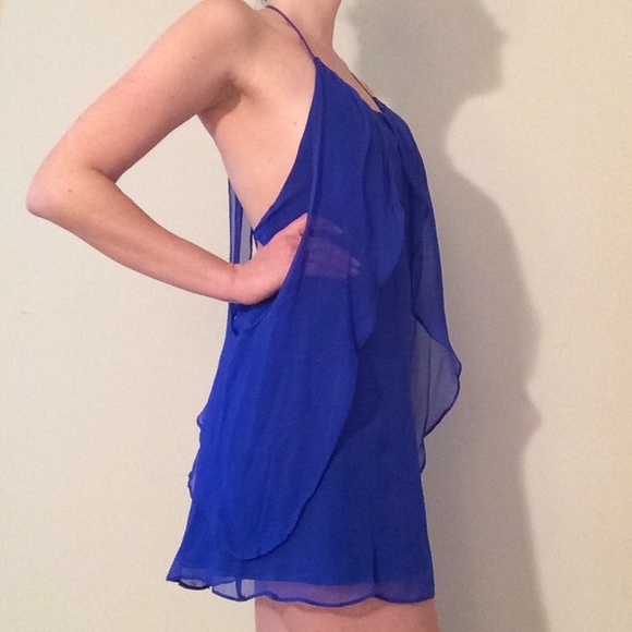 ✨SALE✨ Sapphire Blue Cocktail Short Dress - Picture 2 of 3